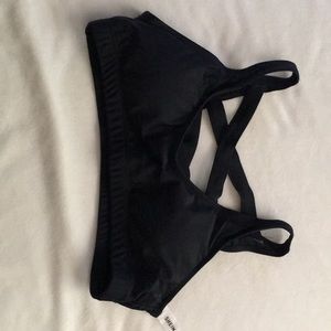 Black cross back bikini Top
